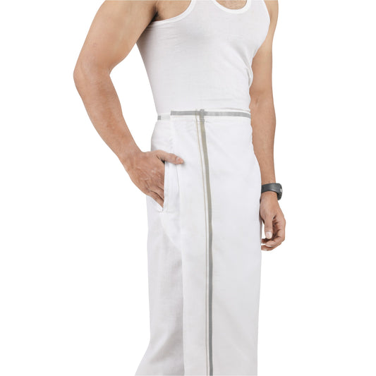 Silver Jari Velcro Dhoti