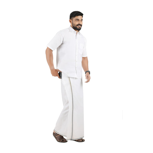 Silver Jari Velcro Dhoti