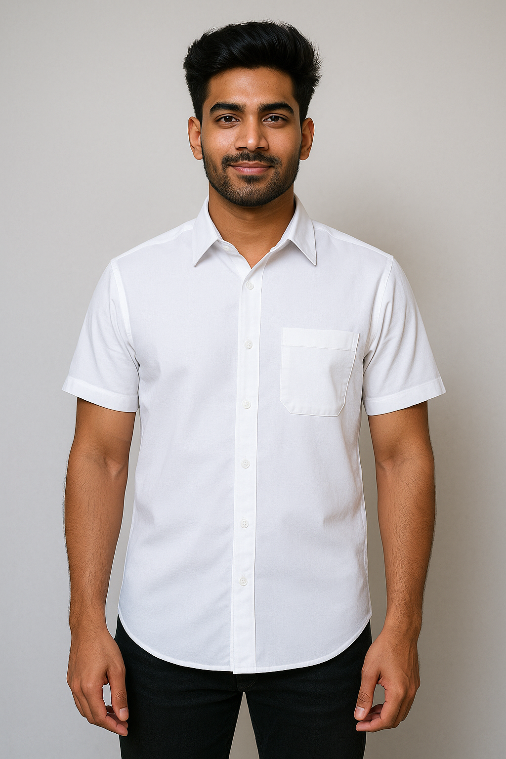 White Linen Soft Half Sleeve Shirt