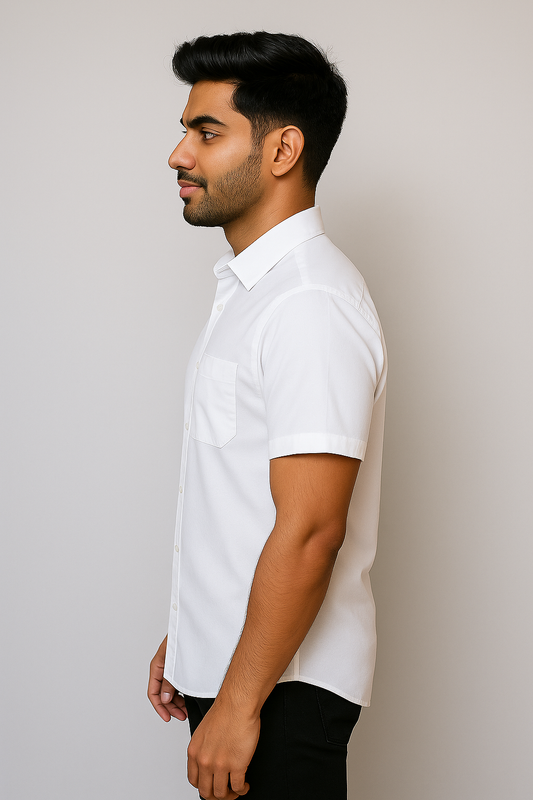White Linen Soft Half Sleeve Shirt