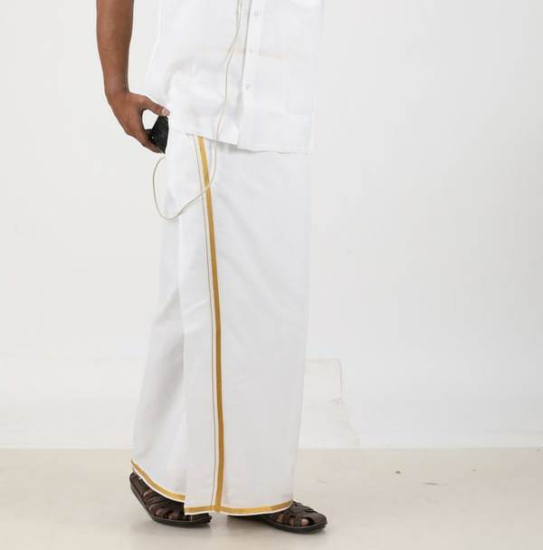 Gold Jari Velcro Dhoti