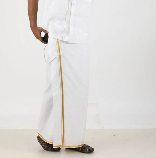 Gold Jari Velcro Dhoti